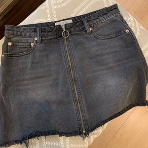 Free People Zip front denim skirt